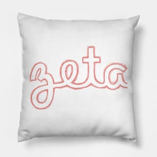 Zeta Cursive Greek Letter Pillow