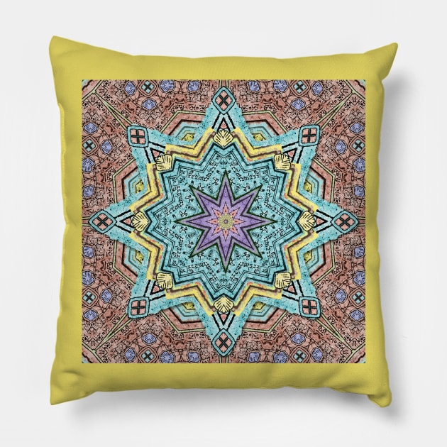 Shell Star Mandala Pillow by DISmithArt