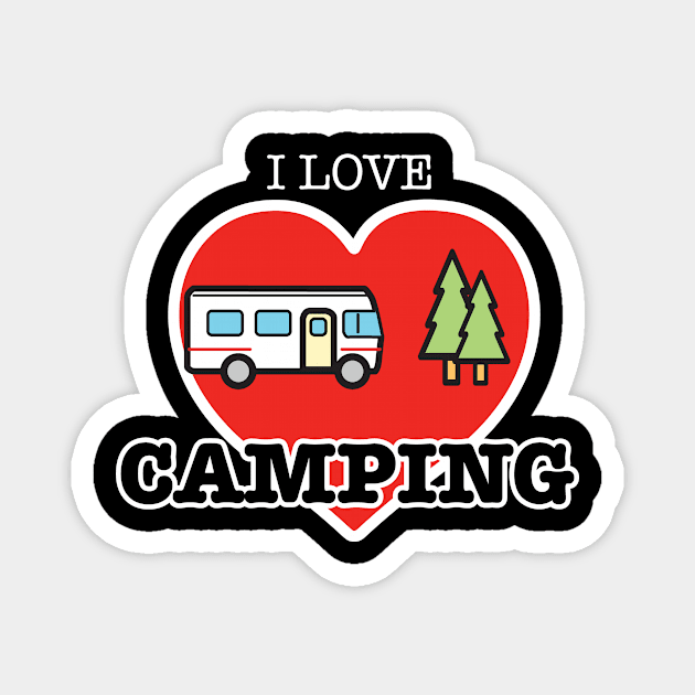 I Love Camping - Heart and Class A Magnet by RVToolbox