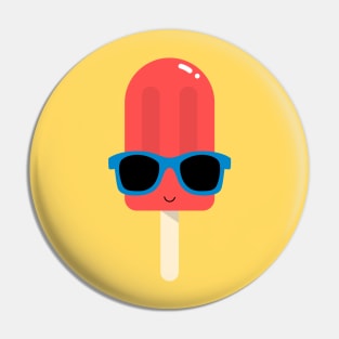 Red Ice Pop Wearing Blue Sunglasses Pin