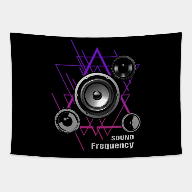 Techno EDM Sound Frequency Speaker Tapestry by shirtontour