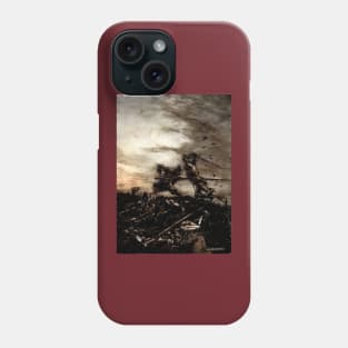 King Arthur and Mordred in Battle - Arthur Rackham Phone Case