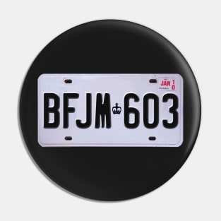 Bo's License Plate Pin