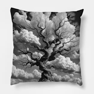 The Dance of Tree and Clouds Pillow