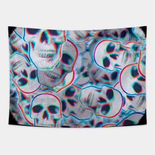 Glitch Skull Pattern Tapestry