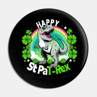 Happy St PaT-Rex Dinosaur Saint Patrick's Day For Boys Girls Pin