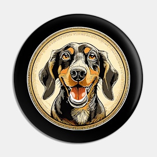 Black and tan coonhound dog Pin