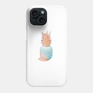 Pineapple Cute Painted Pineapple, Teal & Peach color, dipped in peach and teal graphic design, available on many products Phone Case