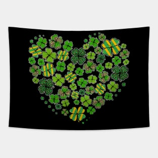 Heart Shamrock Lucky St Patricks Day Shirt Women Girls Kids Tapestry