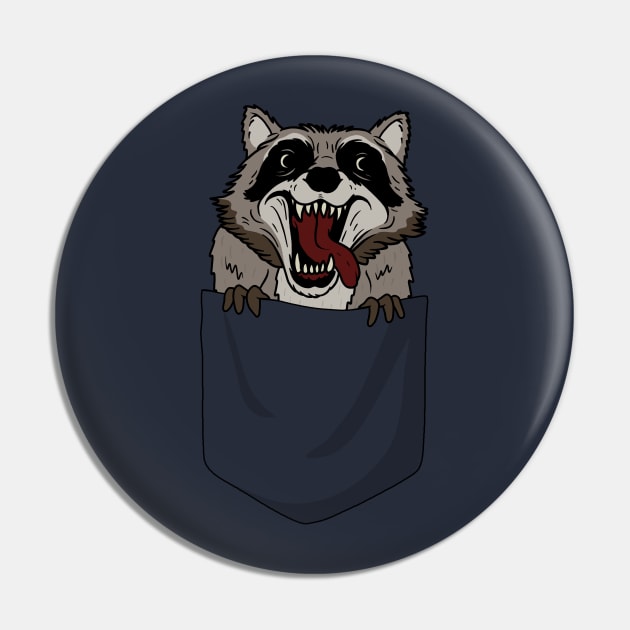 Raccoon in pocket Pin by valentinahramov