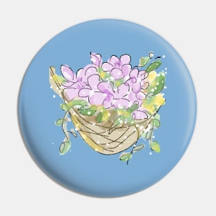 Hanging Flower Basket Pin