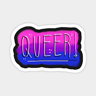 Queer! Bi Flag! Magnet