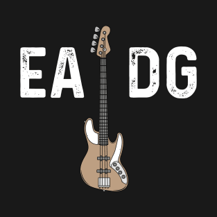 Cool Electric Bass Guitar EADG Distressed Design T-Shirt