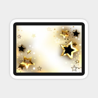 White Background with Gold Stars Magnet