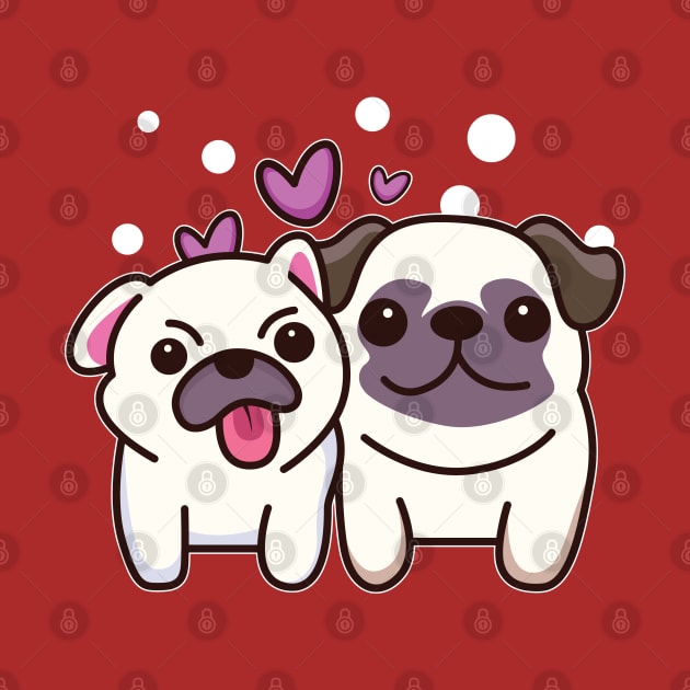 Cute Dog Couple Valentine by Kawaii Bomb