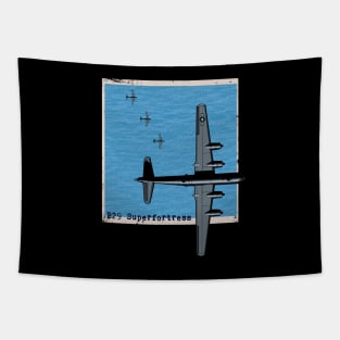 B29 Superfortress WW2 bomber airplane over the sea Tapestry