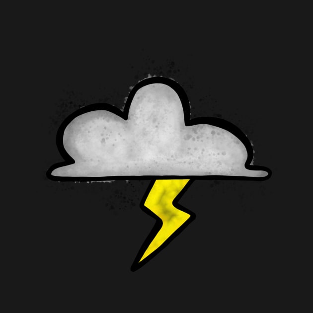 Storm Cloud with Lightning Bolt by Lavenderbuttons