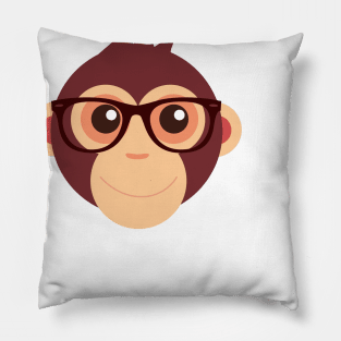 Hipster Chimp T-Shirt Pillow