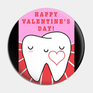 Happy Valentine's day - Molar with heart illustration - for Dentists, Hygienists, Dental Assistants, Dental Students and anyone who loves teeth by Happimola Pin