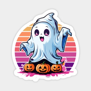 Ghostly Pumpkin Trio - Sunset Halloween Magnet