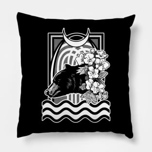 Black Bear and Hawthorn Pillow