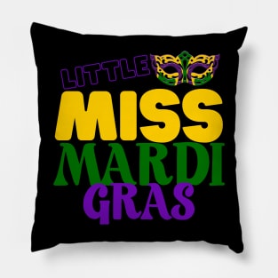 Little Miss Mardi Gras Pillow