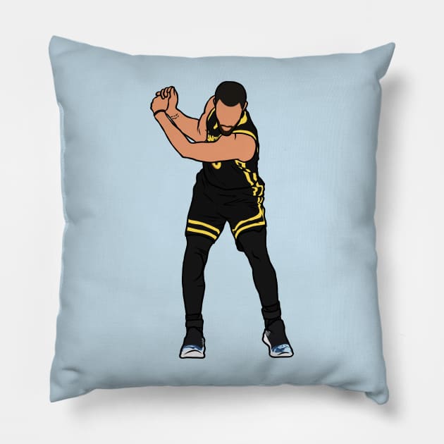 Steph Curry Golfing Celebration Pillow by rattraptees