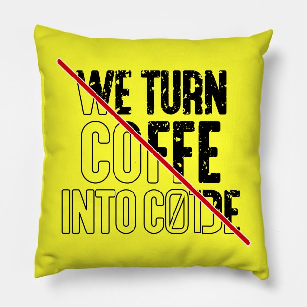 Coffe and coding Pillow by inkonfiremx