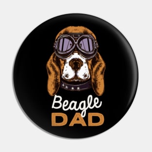 Beagle Dad Vintage Pilot Dog Owner Retro Dog Father Pin