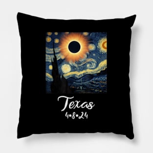 Solar Eclipse Texas 2024 Starry Night Pillow