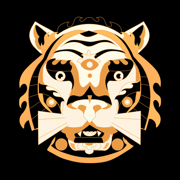 The King of Style: Minimalist Gold Lion by yoaz