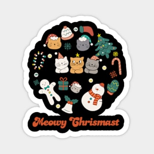 Meowy Christmas Magnet