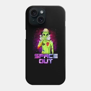 Space Out Hipster Alien Smoking & Spacing Out UFO Phone Case