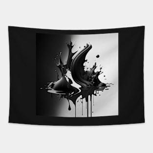 Life in Black and White Leaking Paint Tapestry