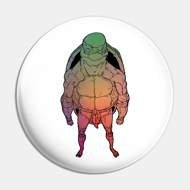 Mutant Rainbow Ninja Turtle Pin by arvenasaur