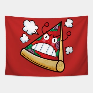 Red Angry Pizza Tapestry