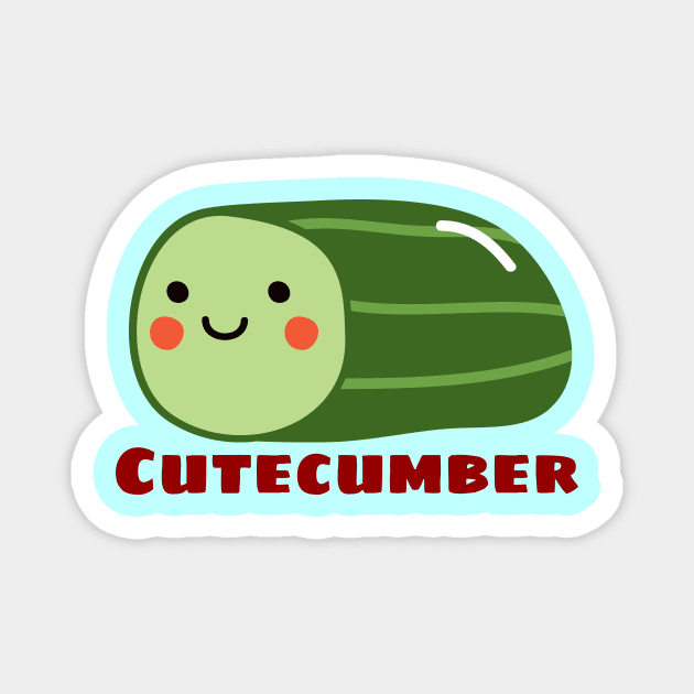 Cutecumber - Cute Cucumber Pun Magnet by Allthingspunny