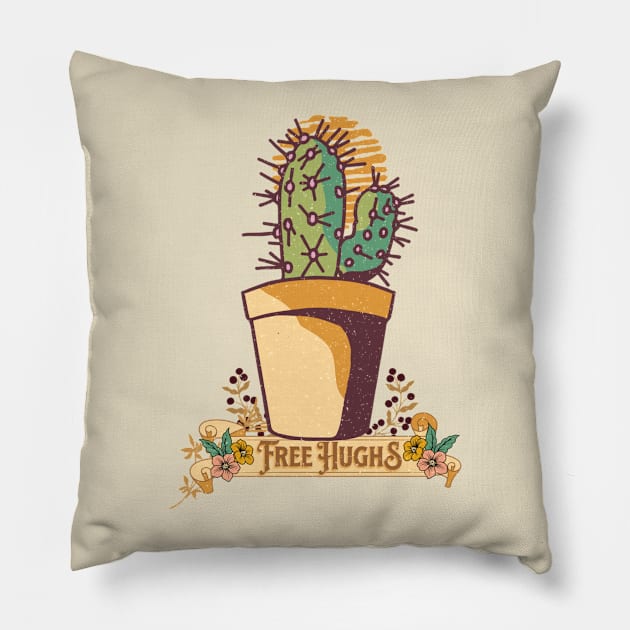 Cactus Free Hugs Pillow by ChasingTees