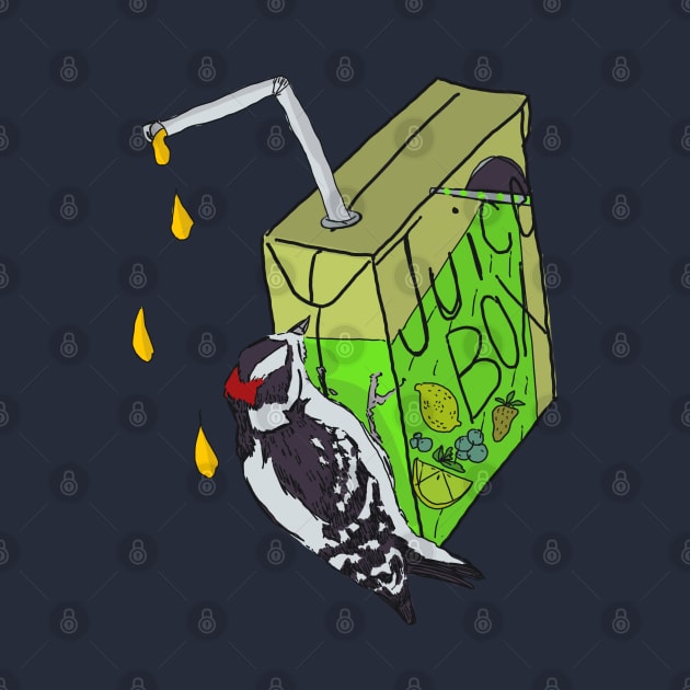 Juice Boxes and Downy Woodpeckers by Animal Surrealism