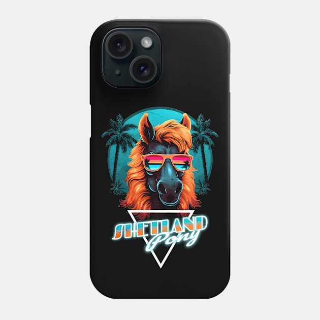 Retro Wave Shetland Pony Horse Chillout Phone Case by Miami Neon Designs