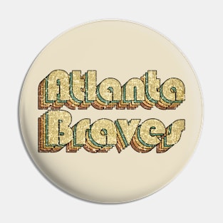 Atlanta Braves // Vintage Rainbow Typography Style // 70s Pin