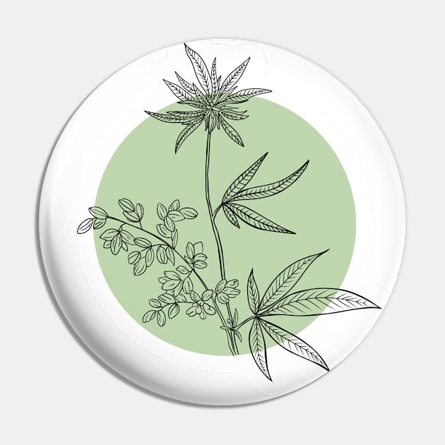 Botanical Buds Pin by Taylor Thompson Art