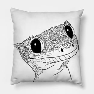 Crested Gecko Sketch, Crestie Drawing, Gecko Lover, Lizard Pillow