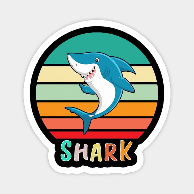 Vintage Retro Shark Magnet by adrinalanmaji