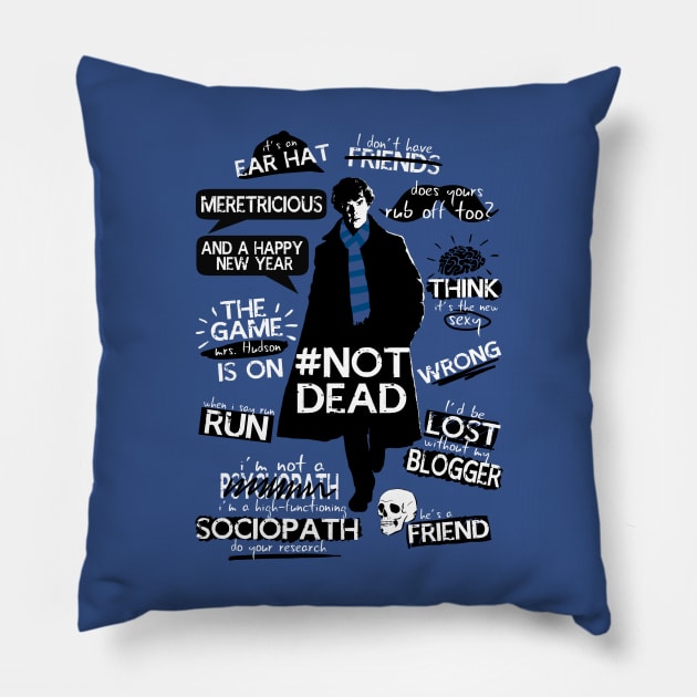 Sherlock quotes Pillow by ZeroKara