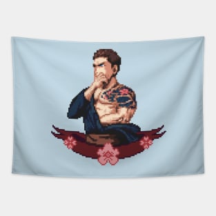 Chris Redfield Resident Evil Pixel Art Tapestry