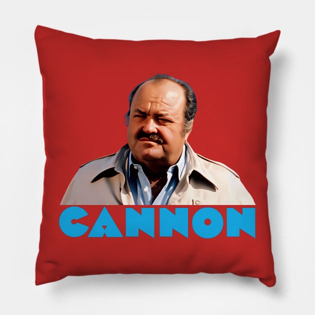 Cannon - Frank Cannon - 70s Cop Show Pillow by wildzerouk