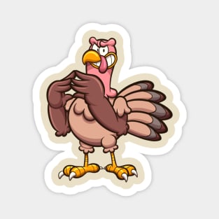 Evil Cartoon Turkey Magnet