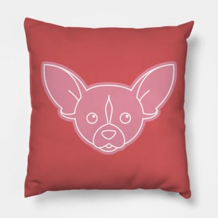 Pink Chihuahua Face Pillow