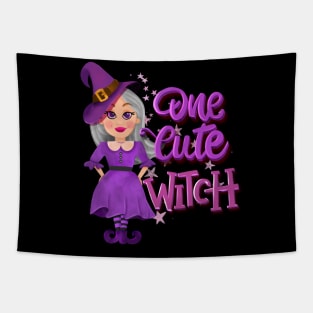 One cute witch halloween Tapestry